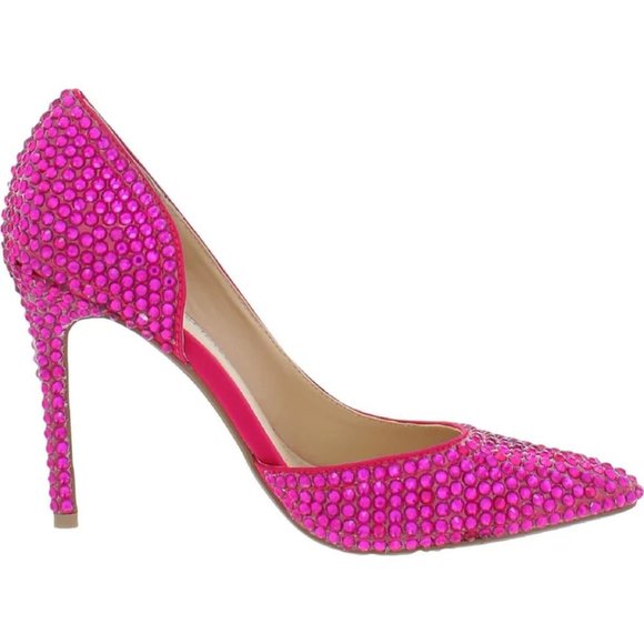 NIB Betsey Johnson Shary d'Orsay Rhinestone Pumps in Fuchsia Size 6.5 - Picture 4 of 5